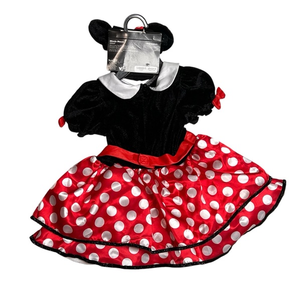 Spirit Halloween Disney Minnie Mouse Polka Dot Dress Costume Set size 12-18M NWT - Picture 9 of 9